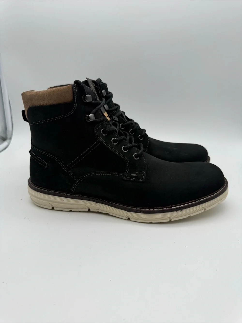 BRAND NEW Crevo Emmett Black Leather Suede Plain Toe Boot Men’s Size 10 M